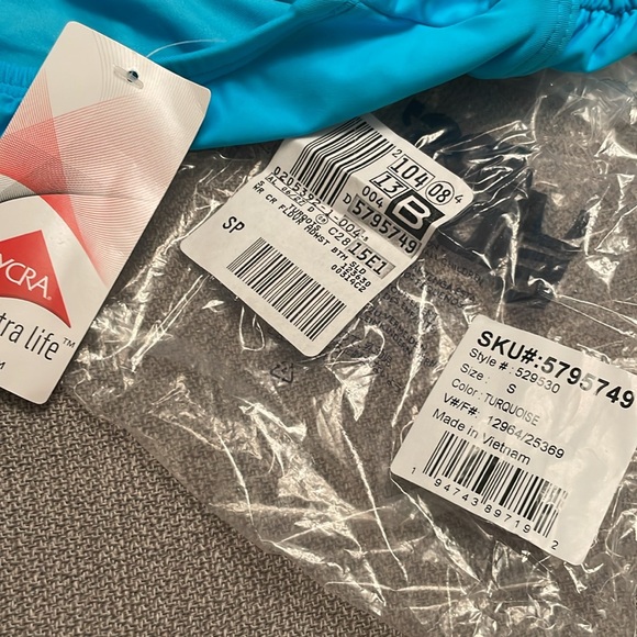 NWT LAND’ END Mid or High Waisted Swim Bikini Bottoms Small 6-8 Turquoise Color - Picture 11 of 11